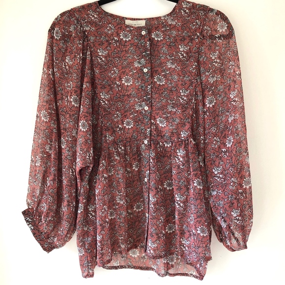 Lucky Brand Tops - Lucky Brand Sheer Floral Top